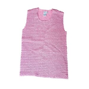 NICOLA Vintage Pink Crinkle Pleat Sleeveless Top, Size Small